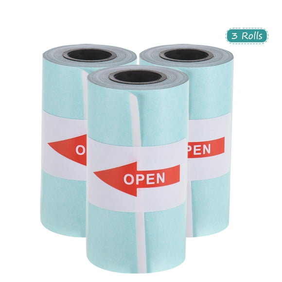 Printable Sticker Paper Roll Direct Thermal Paper with Self-adhesive 57*30mm(2.17*1.18in) for PeriPage A6 Pocket Thermal Printer for PAPERANG P1/P2 Mini Photo Printer, 3 Rolls