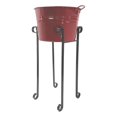 thumbnail image 1 of Enameled Galvanized Steel Beverage Tub with Wrought Iron Stand, 1 of 1