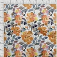thumbnail image 3 of oneOone Rayon Off White Fabric Leaves & Rose Floral Sewing Material Print Fabric By The Yard 56 Inch Wide, 3 of 6