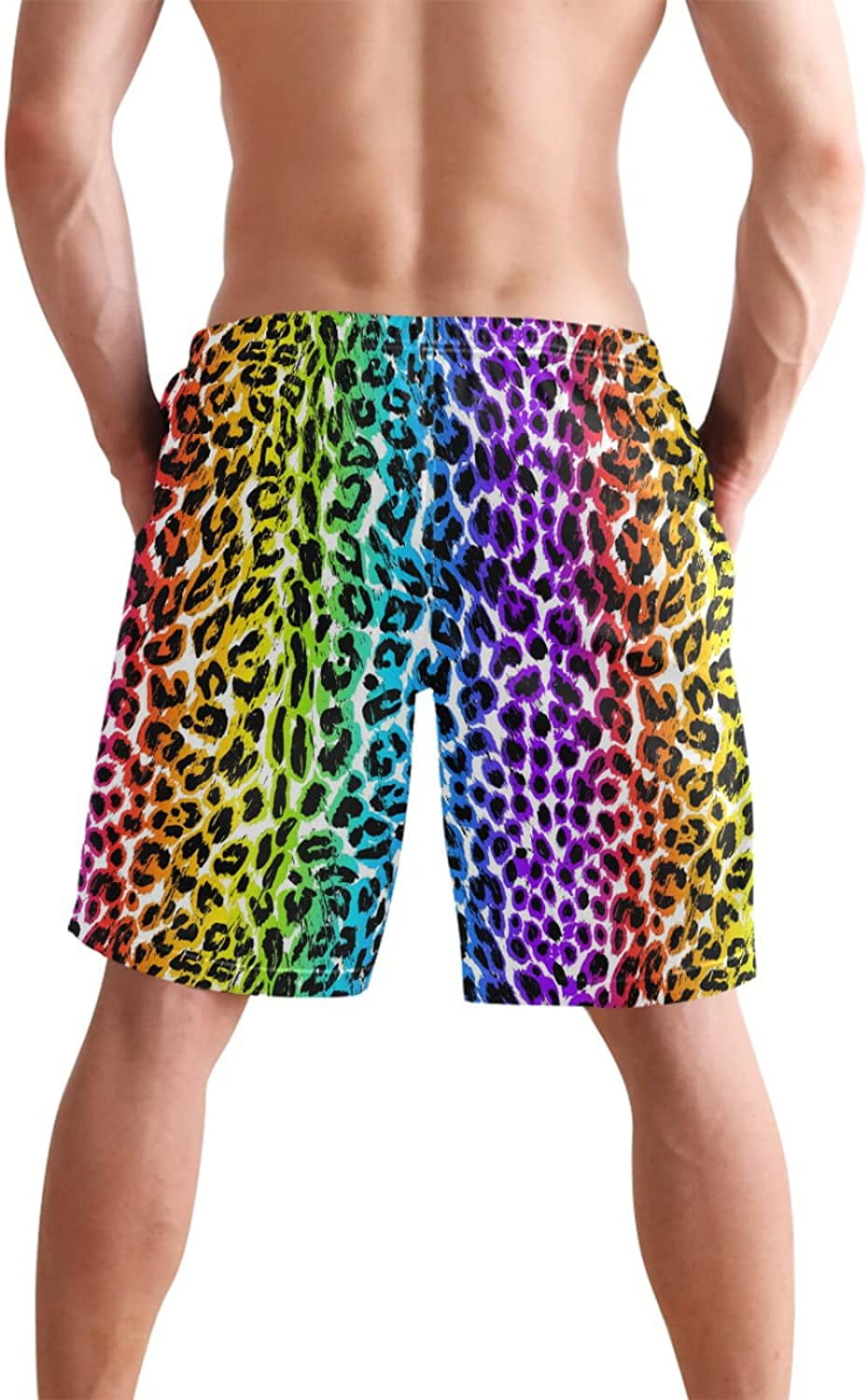 Animal Print Nylon Swim Shorts