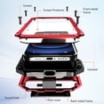 thumbnail image 2 of Compatiable with iPhone 16 Plus Case, 360 Full Body Cover with Kickstand Heavy Duty Shockproof [Tough Armour] Aluminum Alloy Metal Case with Silicone Built-in Screen Protector,Red, 2 of 8