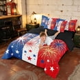 thumbnail image 4 of Manfei Firework Star Twin Bedding, Red White Blue Stripe Bedding Comforter Set, Black Reversible 7-Piece, 4 of 6