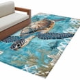 thumbnail image 2 of 3'x5' Area Rugs, Blue Green Coastal Indoor Outdoor Area Rug for Living Room Bedroom, Sea Turtle Ocean Retro Washable Bathroom Rugs Kitchen Floor Carpet Mats Home Decor Aesthetic, 2 of 8