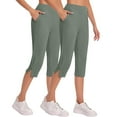 thumbnail image 2 of Audhol Womens Capris, Pants for Women High Waisted Crop Work Pants Summer Casual Slacks Yoga Dress Pant Womens Summer Pants Light Ashy 2XL, 2 of 7