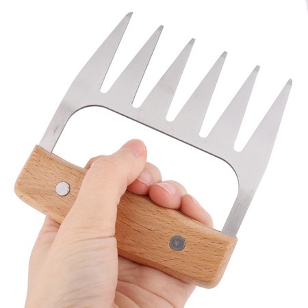Fysho BBQ Shredder Metal Meat Claws Claws Stainless Steel Meat Forks with Wooden Handle Best Meat Claws for Shredding, Pulling, Handing, Lifting & Serving Pork, Turkey, Chicken, Brisket (Best Injection For Pulled Pork)