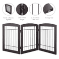 thumbnail image 6 of STAROUS Esspresso Foldable Pet Gate,Secure Indoor Barrier, Ideal for Doorways, Stairs, and Wide Openings - 60" Wide, 24" Height, 3 Panels, 6 of 7