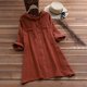 thumbnail image 1 of Puntoco, camiseta de manga larga con capucha de algodón y lino para primavera y otoño para mujer, abrigo de camisa de manga larga con botones de Color sólido, abrigo de longitud media con retroceso Puntoco Puntoco-4601, 1 of 8