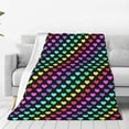 thumbnail image 4 of Salouo Rainbow Hearts Print Bed Blankets,Flannel Blanket Comfortable Air Conditioning Blanket Lightweight Blanket for Sofa Bed Travel & Couch -60"x50", 4 of 8