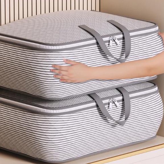 Extra Large Heavy Duty Storage Bags, Reinforced Handles Thick Double Zipper Organizer, Large Capacity Clothes Blanket Storage Tote for Space Saving Home Travel
