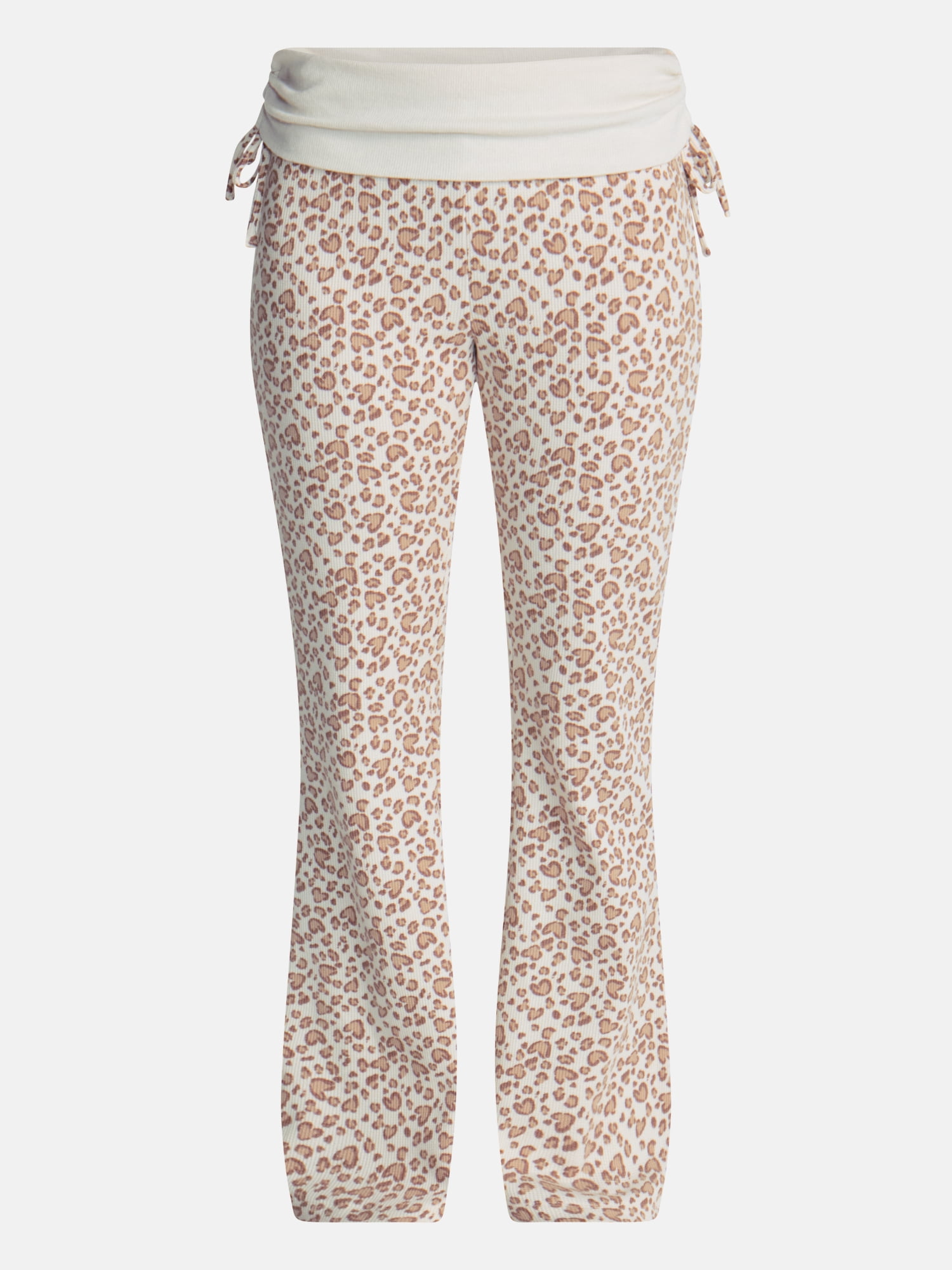 No Boundaries Waffle Knit Foldover Pants, 31.5'' Inseam, Women’s and Women's Plus XS-2X