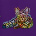 thumbnail image 2 of First We Still Your Heart Then Your Bed | Funny Neon Colorful Cat | Dean Russo Art Animal Lover Womens T-Shirt, Purple, Small, 2 of 6