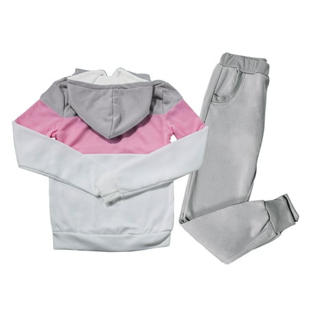 - Casual Two-Piece Sportswear Hoodie Sweatshirt Tracksuit for Women, Women's Long Sleeve Sportswear Tracksuit Sets Tops with Sweatpants, Gray S