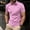 Pink, variant on Men's Casual Solid Short Sleeve Turn Down Collar Buttons T-Shirt Blouse
