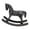Black, variant on deevoka Wooden Rocking Horse Figurine Animal Sculpture for Bedroom Bookshelf Cabinet Black
