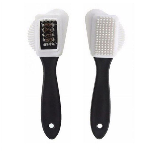 2 cepillos de limpieza de gamuza tipo s, cepillo de zapatos de alambre de cobre de limpieza de cuero esmerilado de gamuza de tres lados oso de fresa Electrónica