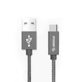 thumbnail image 2 of Esoulk 3.3ft USB-C to USB-A Nylon Braided Charge/Sync Cable for Motorola Edge 2024 - Silver, 2 of 6