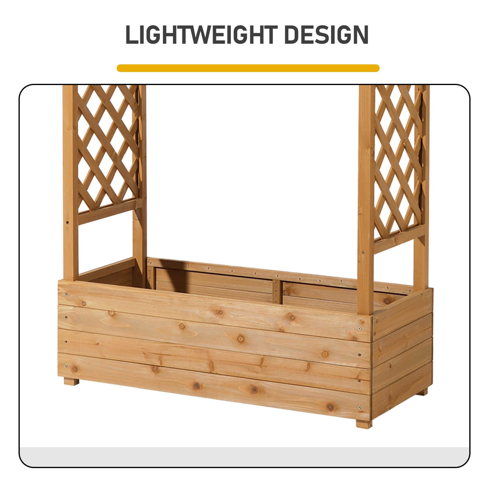 Raised Garden Bed 42.9×17.3×71.7 in, Vertical Planter with 2 Side Trellises & Hanging Top, Drainage Holes for Outdoor Patio Balcony Garden