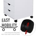 thumbnail image 4 of HomCom 5 Drawer File Cabinet Storage Organizer Filing Cabinet with Nordic Minimalist Modern Style & Wheels, White, 4 of 8