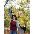 thumbnail image 2 of Two Toned Soft Knitted Fringed Scarf Winter Black Grey, 2 of 4
