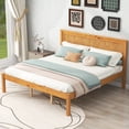 thumbnail image 2 of Queen Size Bed Frame with Headboard,Wood Bed Frame with Slat Support,No Box Spring Needed,Oak, 2 of 8