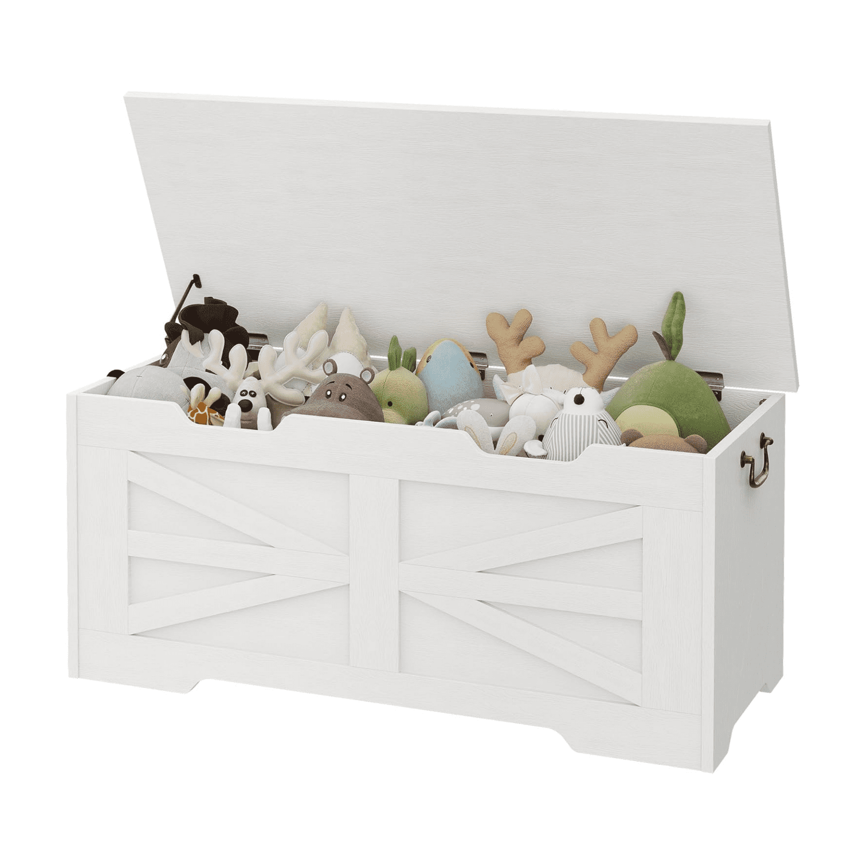 Storage Chest，Wooden Toy Chest，39.4" Storage Bench with Safety Hinge, Entryway Bench Supprots 350 lb,Large Toy Box,Storage Trunk for Living Room, Bedroom, Playroom
