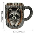 thumbnail image 2 of Hometravel Handmade Tree Hole Mug, Raccoon and Owl Design Ceramic Coffee Cup, Unique Animal Theme Drinking Mug for Home, Office, Kitchen Use, 2 of 5