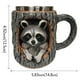 thumbnail image 2 of Taza de búho mapache hecha a mano | Taza de café de cerámica con diseño de animales salvajes | Regalo único para amantes de la naturaleza y coleccionistas, 2 of 5