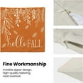 thumbnail image 3 of Autumn Farmhouse Linen Pillowcase Set Two 18x18 Inch Decorative Cushion Covers with Orange and White Leaf Pattern for Thanksgiving, 3 of 3