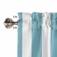 thumbnail image 5 of Tier Curtains 45 Inches Long, Aqua Striped Window Treatment Curtain Drapes, Modern Farmhouse Blue White Stripes Window Half Privacy Curtains for Bedroom Bathroom, 42"x45", 2 Panels, 5 of 7