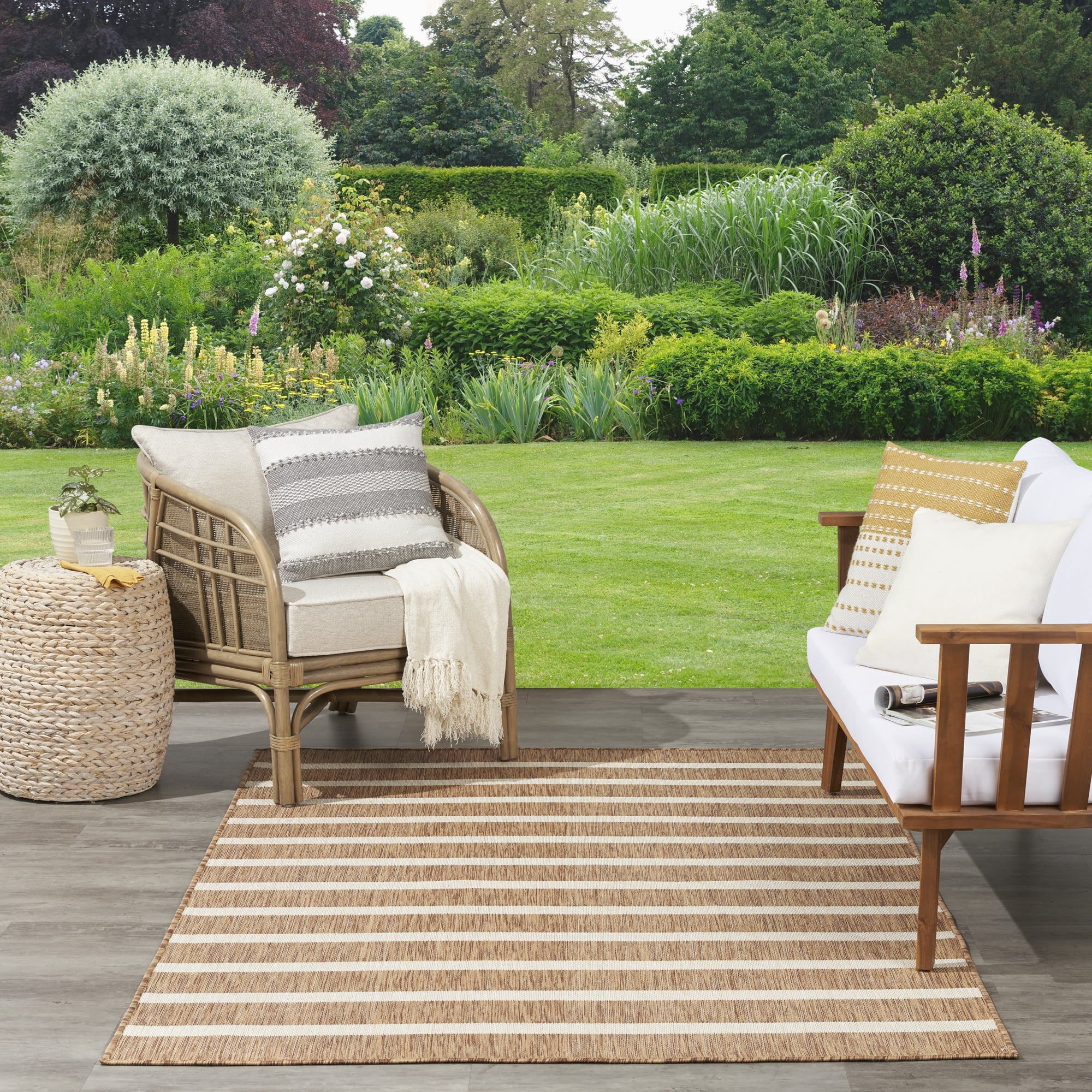 Nourison Positano Indoor/Outdoor Jute Ivory 7' x 10' Area Rug (7x10)
