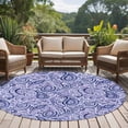 thumbnail image 4 of Round Rug 6Ft Washable Non-Slip, Purple Navy Blue Circle Area Rugs for Living Room Bedroom, Retro Botanical Abstract Art Indoor Floor Mats Carpet Runner for Home Decor Aesthetic, 4 of 8