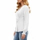 thumbnail image 4 of Ounisa Womens Business Casual Blouses Dressy Work Tops Fall Fashion 2025 V Neck Pleated Long Sleeve Shirts, 4 of 7