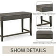 thumbnail image 3 of 47-Inch Standing Desk with Adjustable Lift Top and Hidden Storage | Modern Gray Desk for Home Office or Gaming Setup | Sleek and Functional Office Furniture, 3 of 5
