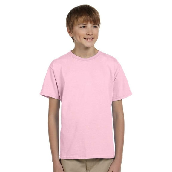 Hanes Youth ComfortBlend EcoSmart Poly Cotton T-Shirt, Pale Pink, Small, Style, 5370