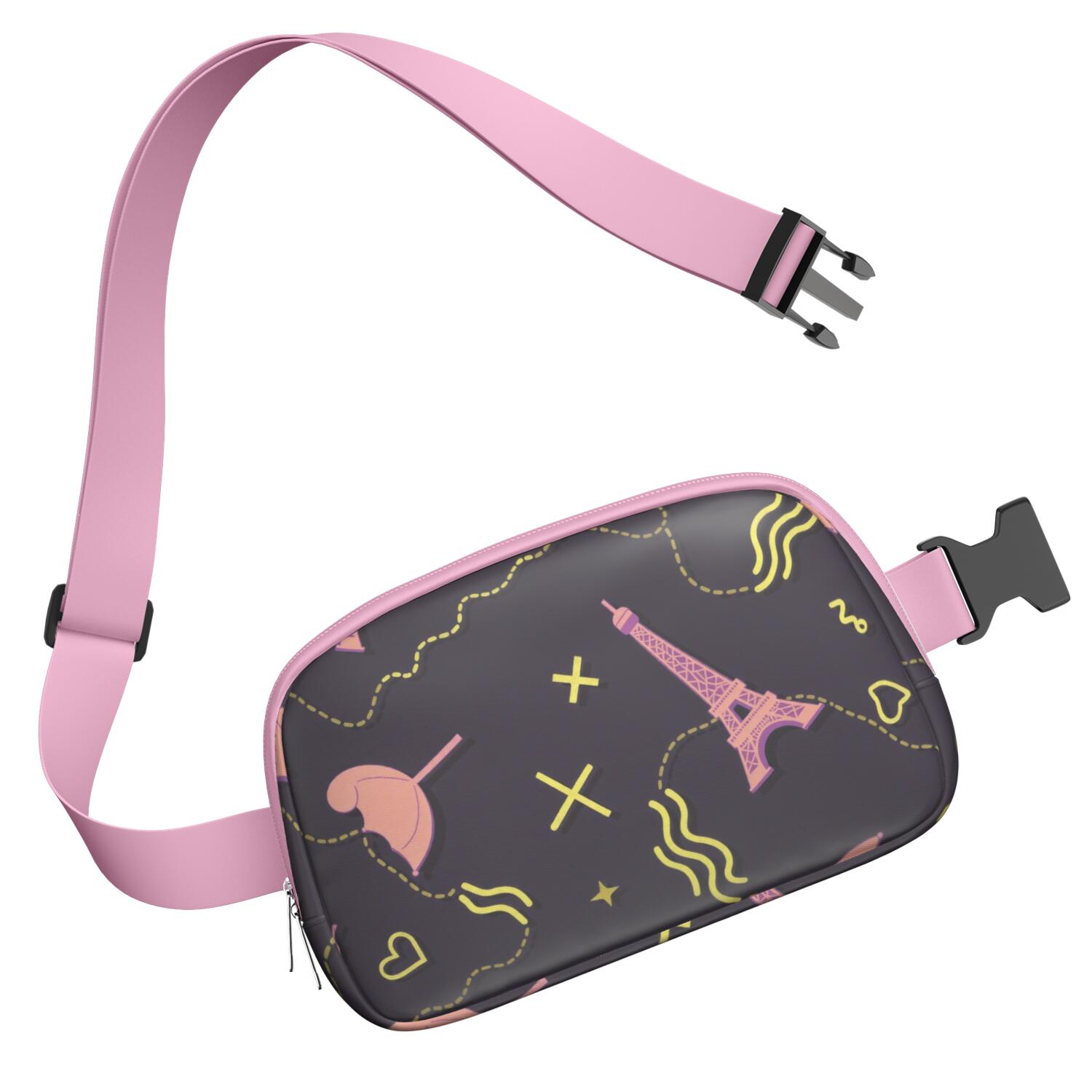Fanny Pack Eiffel Tower Fashion Belt Bag Small Cross Body Bags for Women Casual Waist Packs with Adjustable Strap Waterproof Belt Bag for Workout Running Travelling