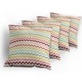 thumbnail image 5 of Ambesonne Chevron Throw Pillow Cover 4 Pack, Boho Old Fashioned, 18", Multicolor, 5 of 7