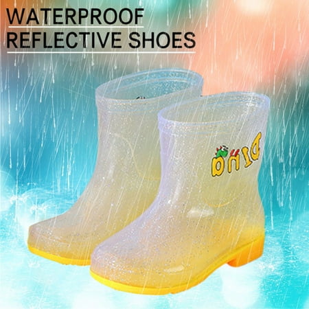 

JIKNTTR Toddler Kids Rain Boots For Boys Girls Waterproof Children Shoes Mid Tube Rain Boots Fashion Soft Bottom Outdoor Rain Boots Anti-Slip Ankle Boots