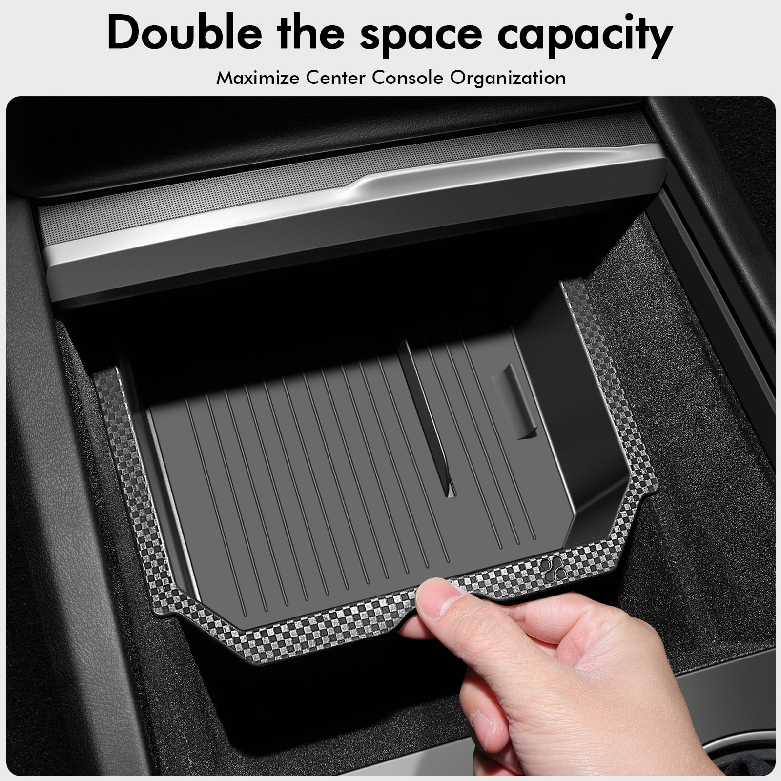Upgraded Tesla Model 3 Accessories 2025-2024 Highland Center Console Organizer Tray 5PCS for Tesla Model Y Juniper 2025, Hidden Storage Box, Cup Holder & Armrest Drawer Organizer