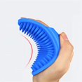 thumbnail image 3 of 2 Pcs Rabbit Grooming Kit, Cat Shampoo Brush Dog Grooming Brush Soothing Massage Rubber Comb with Adjustable Ring Handle for Long Short Haired Dogs and Cats (Blue+Yellow), 3 of 6