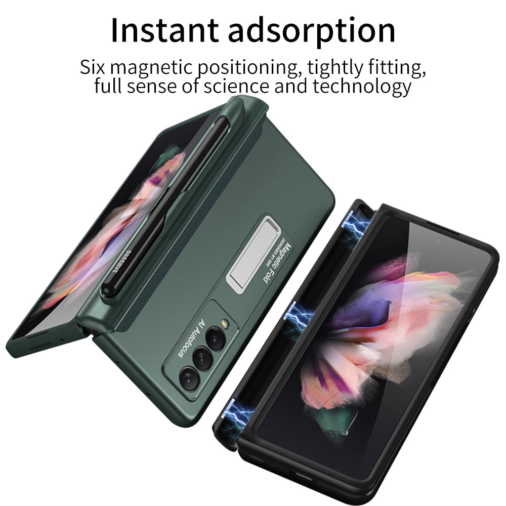 Androidケース Galaxy - Flip Cover with Pen / Galaxy Z Fold3 5G Galaxy Z Fold 3 Case with Pen Holder, Dteck Samsung Fold 3
