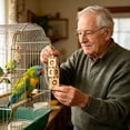 thumbnail image 7 of Wooden Bird Chew Toy, Hanging Parrot Foraging Blocks with Bell and Metal Hook, Cage Enrichment Toy for Small to Medium Parakeets Cockatiels Conures Caique, 7 of 7