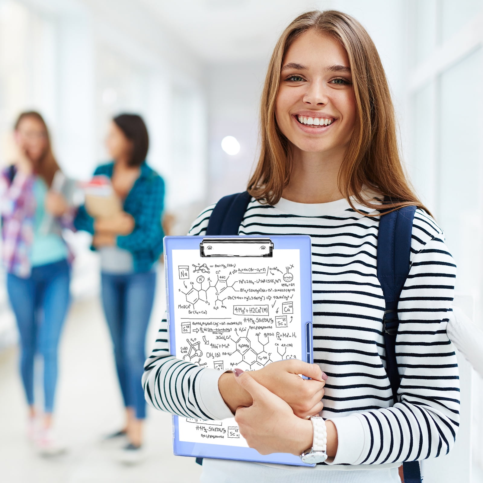 AGCAN Clipboard with Storage Case, Heavy Duty Foldable Clip Boards 8.5x11, Clearview Dry Erase Nursing Clipboard, School Office Supplies, Blue