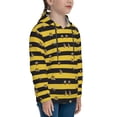 thumbnail image 3 of Kdxio Striped With Bees Pattern Boys Athletic Unisex Boys Girls Hoodie with Pocket Sweatshirts-Small, 3 of 6