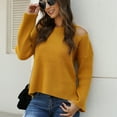thumbnail image 3 of LYXSSBYX Women Fall Sweaters for Women 2022 Hot Sale Clearance Women Long Sleeve Knitted Loose Sweater Jumper Straples Tops Blouse, 3 of 6