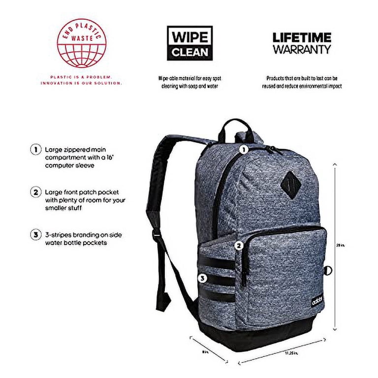 adidas Classic 3S Backpack, Jersey Onix Grey/Black