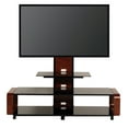 thumbnail image 2 of Flat panel TV mounting system w/ 3 AV shelves for up to 85" plasma or LCD/LED TVs - Dark Oak/Black, 2 of 5