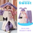 thumbnail image 2 of Pijama de felpa nuevo para padres e hijos de Hello Kitty Anime Sanrios Cinnamoroll Kuromi Otoño Invierno Albornoz cálido para niñas Ropa de casa, 2 of 5