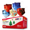MagiCare Protective Face Masks - Breathable 3 Layers of Protection Christmas Face Mask for Adult, 5 Festive Prints, 10 Masks Per Pack - 50ct Box