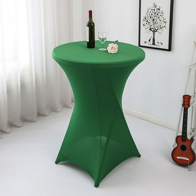 Cqxid Table Cloth Under $10 43.3x23.6 Inch Spandex Round Tablecloth Cocktail Blue Table Covers Fitted Stretch Tablecloth For Wedding Banquet Party Birthday