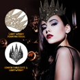 thumbnail image 3 of 2 piezas de corona de reina real troquelada, corona de reina malvada con purpurina para Halloween, disfraz de corona de bruja, accesorios para el cabello para Cosplay, negro, dorado, 3 of 5